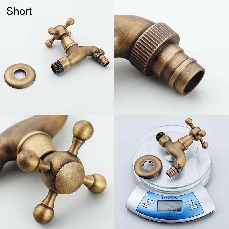 Antique Bronze Faucet Garden Bibcock Washing Machine Faucet Outdoor Faucet for Garden RQFG
