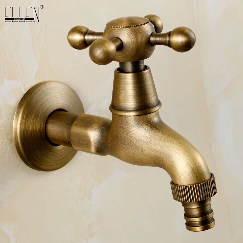 Antique Bronze Faucet Garden Bibcock Washing Machine Faucet Outdoor Faucet for Garden RQFG