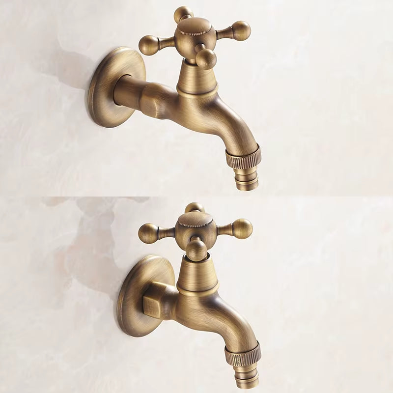 Antique Bronze Faucet Garden Bibcock Washing Machine Faucet Outdoor Faucet for Garden RQFG