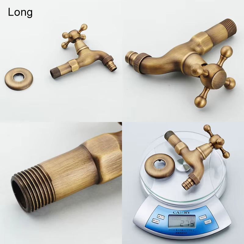 Antique Bronze Faucet Garden Bibcock Washing Machine Faucet Outdoor Faucet for Garden RQFG